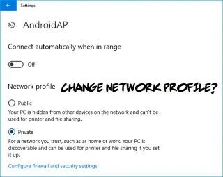 Wijzigen van openbaar naar particulier netwerk in Windows 10