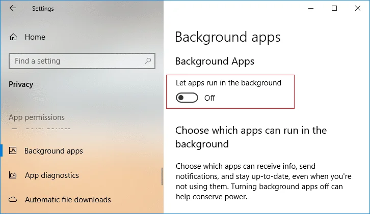 Windows10でバックグラウンドアプリを無効にする方法