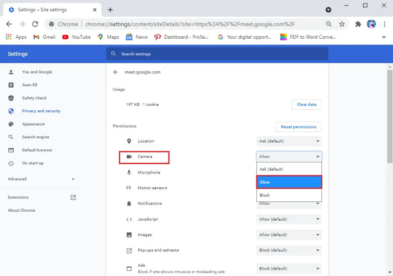 如何修復在 Google Meet 中找不到相機
