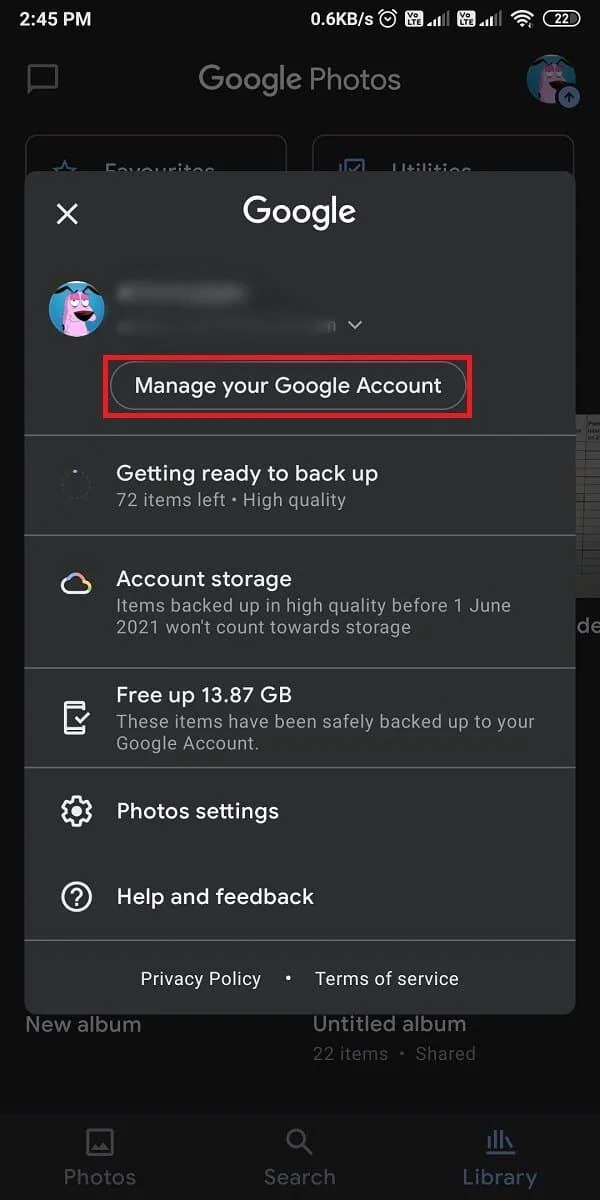 Cómo eliminar una cuenta de Google Photos