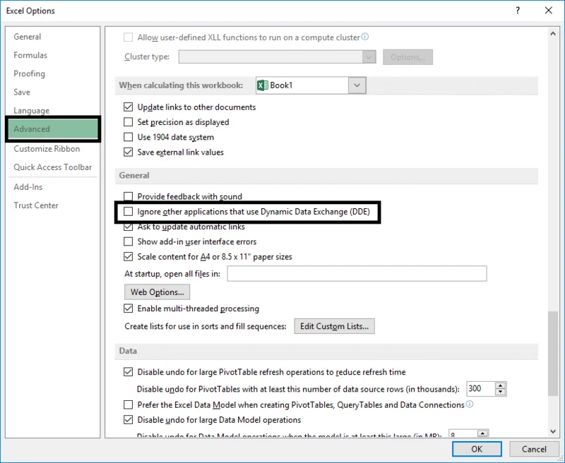 Betulkan Excel sedang menunggu aplikasi lain untuk menyelesaikan tindakan OLE
