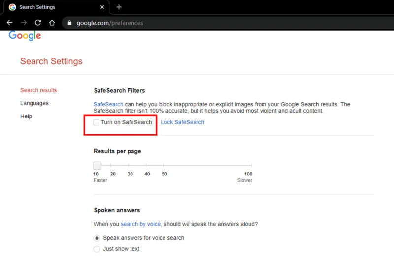 Googleでセーフサーチをオフにする方法