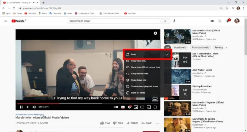 デスクトップまたはモバイルでYouTubeビデオを繰り返し再生する方法