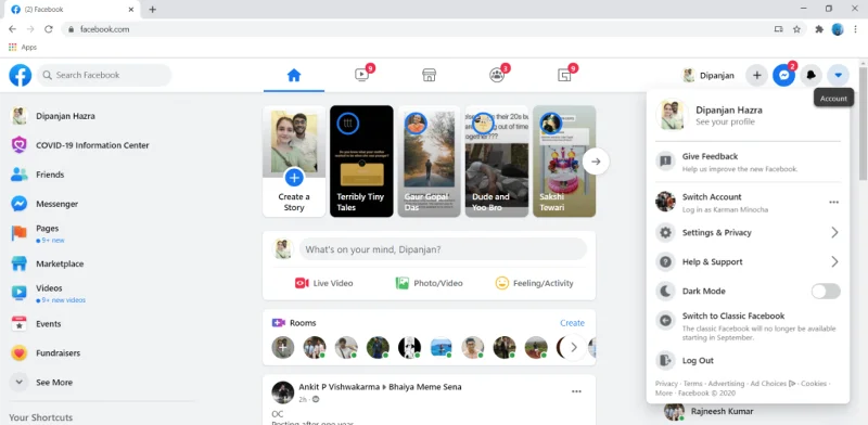 Facebookのホームページが正しく読み込まれない問題を修正する