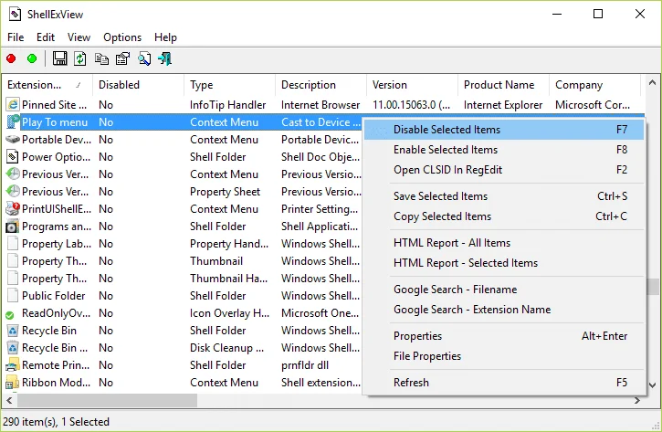 Alih keluar Pilihan Hantar ke Peranti daripada Menu Konteks dalam Windows 10