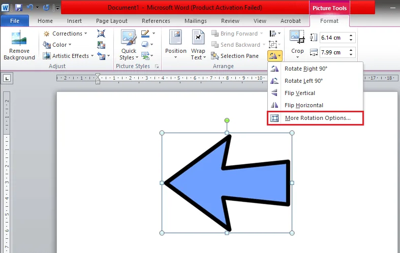 Cara Memutar Gambar atau Gambar di Word