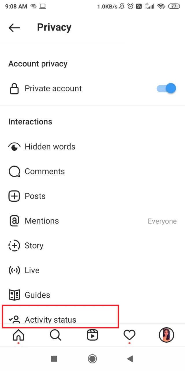Laatst gezien op Instagram zien