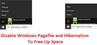 Schakel Windows Pagefile en Hibernation uit om ruimte vrij te maken