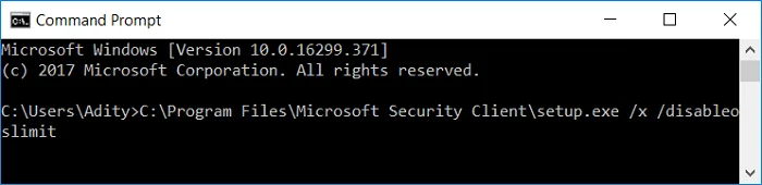 Windows10でMicrosoftSecurityEssentialsをアンインストールする
