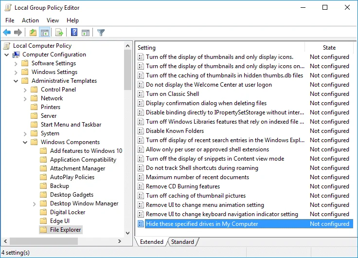 如何在 Windows 10 中隱藏驅動器