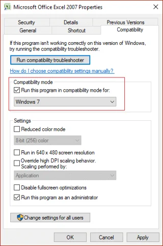 Windows10のアプリの互換モードを変更する