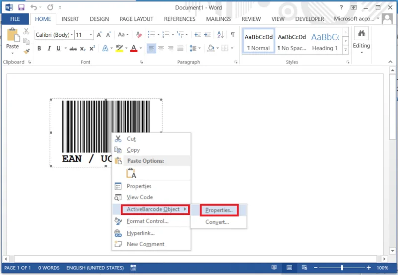 كيفية إنشاء رمز شريطي باستخدام Microsoft Word