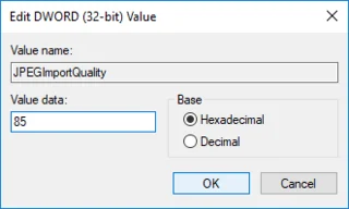 تعطيل تخفيض جودة JPEG لخلفية سطح المكتب في نظام التشغيل Windows 10