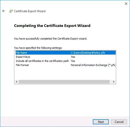 Sandarkan Sijil EFS Anda dan Kunci masuk Windows 10