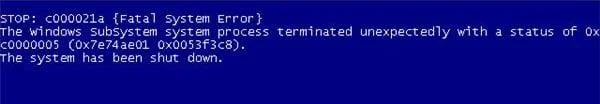 Fix BSOD-fout 0xc000021a in Windows 10