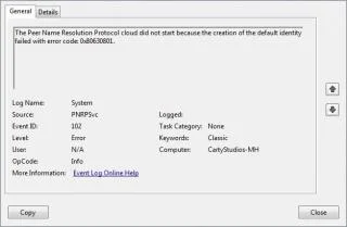 Problemen oplossen Kan Peer Name Resolution Protocol-service niet starten