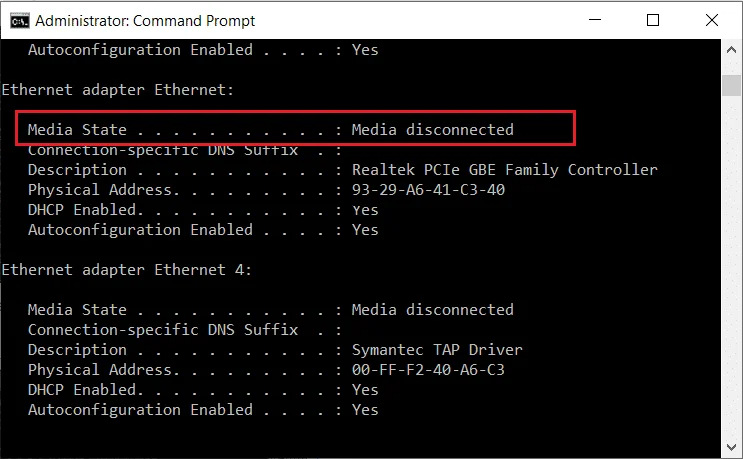 Fix Media Disconnected Error op Windows 10