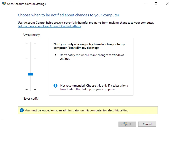 如何在 Windows 系統中啟用用戶帳戶控制