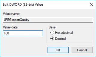 تعطيل تخفيض جودة JPEG لخلفية سطح المكتب في نظام التشغيل Windows 10
