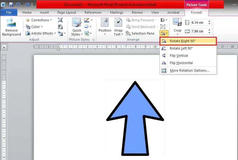 Cara Memutar Gambar atau Gambar di Word