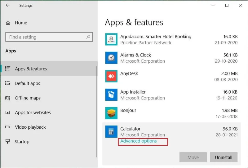 Rekenmachine repareren werkt niet in Windows 10