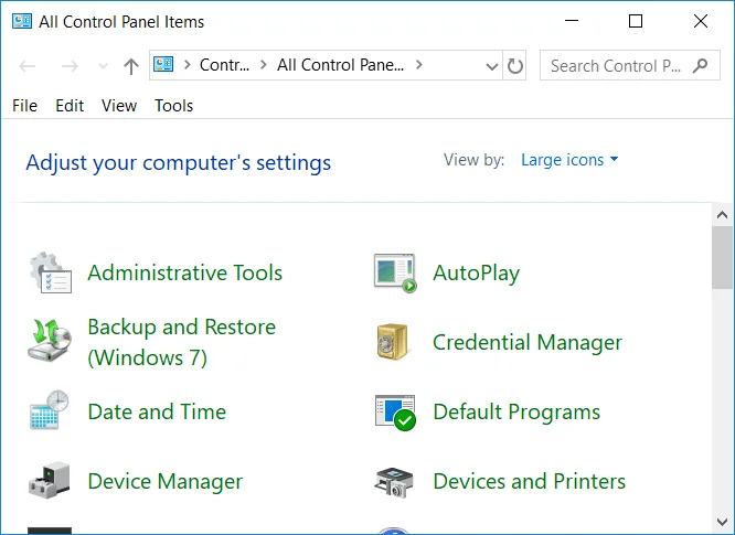 Verberg items in het Configuratiescherm in Windows 10 Verberg items in het Configuratiescherm in Windows 10