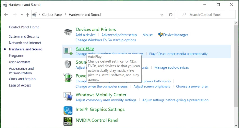 Windows10で自動再生を有効または無効にする