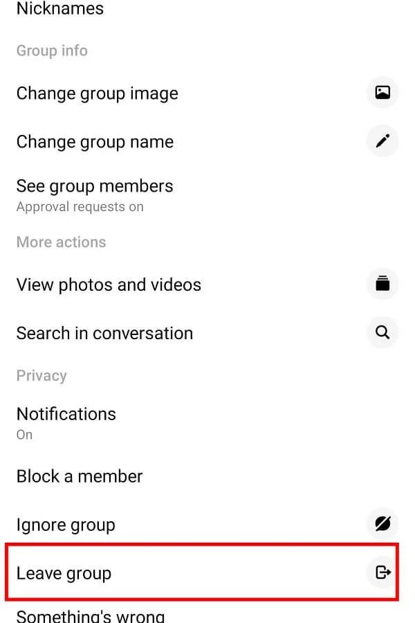 如何在 Facebook Messenger 中離開群聊