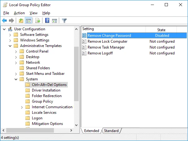 Hoe te voorkomen dat gebruikers het wachtwoord wijzigen in Windows 10