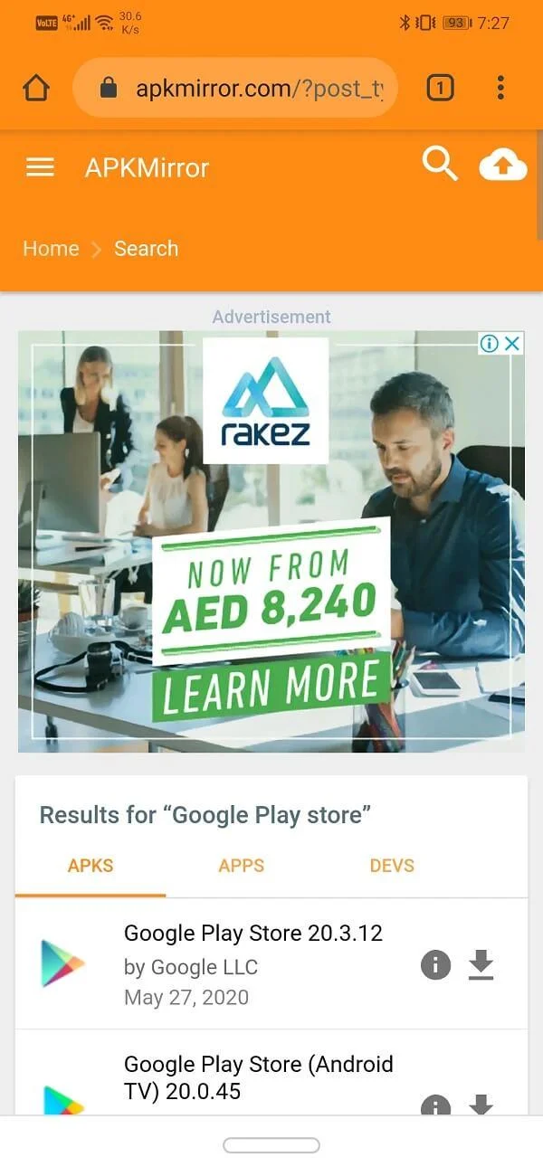 GooglePlayストアを手動でダウンロードしてインストールします