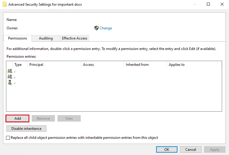 رفع خطای Failed to Enumerate Objects in Container در ویندوز 10