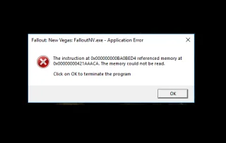Fix Fallout New Vegas-fout geheugen vol
