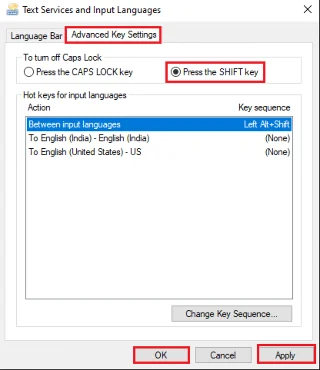 Caps Lock repareren vastgelopen in Windows 10