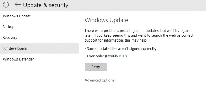 Fix Sommige updatebestanden zijn niet correct ondertekend
