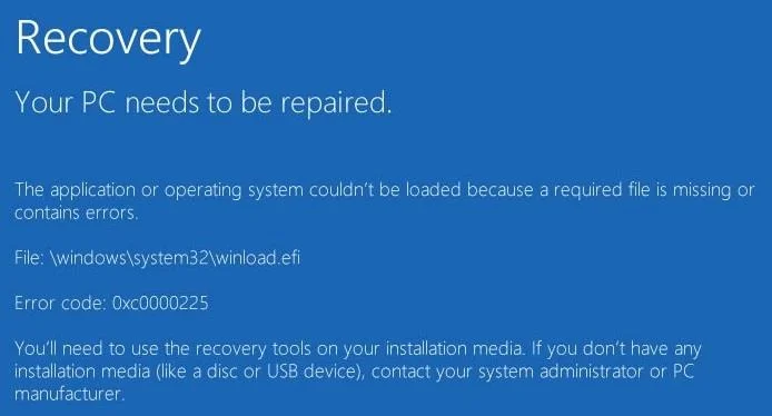 winload.efiの欠落または破損エラーを修正