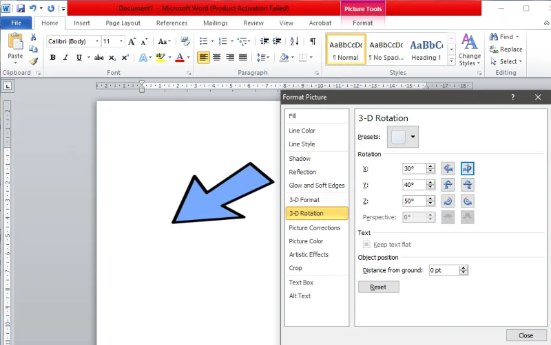 Cara Memutar Gambar atau Gambar di Word