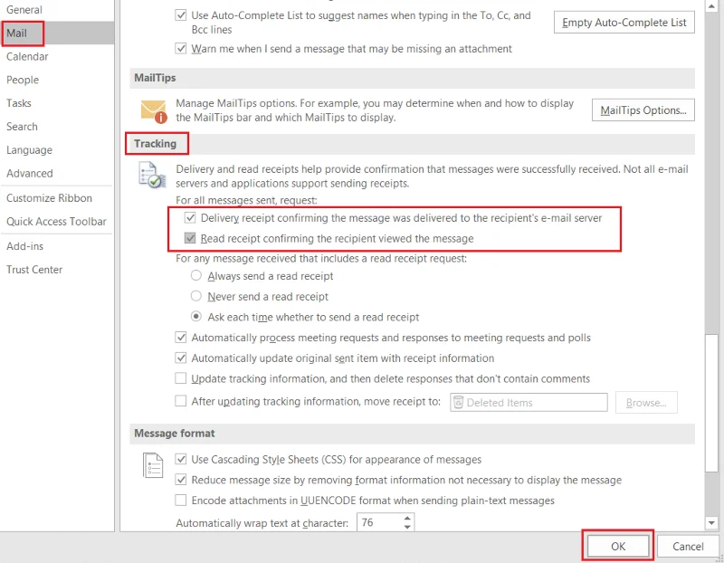 Cum să activați și dezactivați confirmarea de citire a e-mailului Outlook