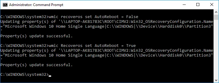 Schakel automatisch opnieuw opstarten bij systeemfout uit in Windows 10