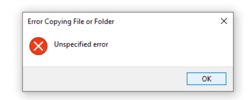 Betulkan ralat Tidak Ditentukan semasa menyalin fail atau folder dalam Windows 10
