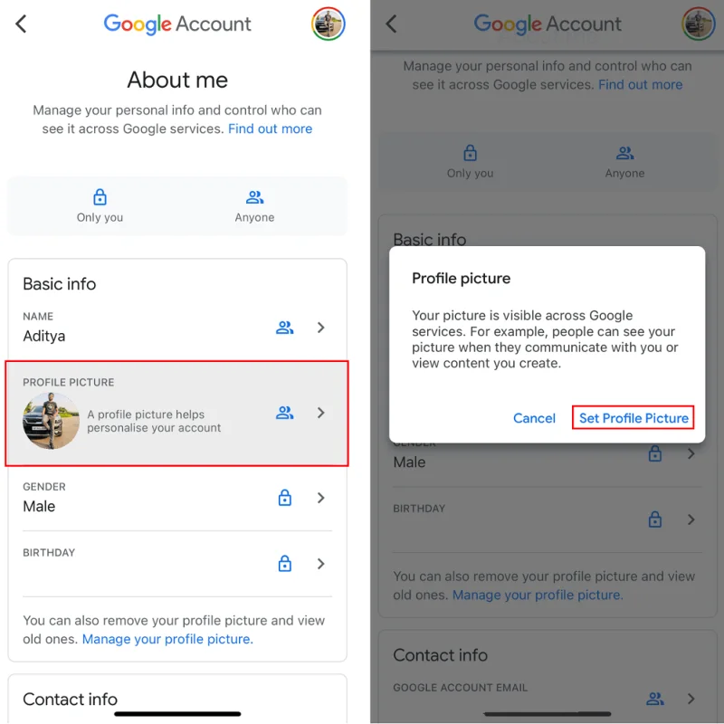 Bagaimana Cara Menghapus Gambar Profil Google atau Gmail?