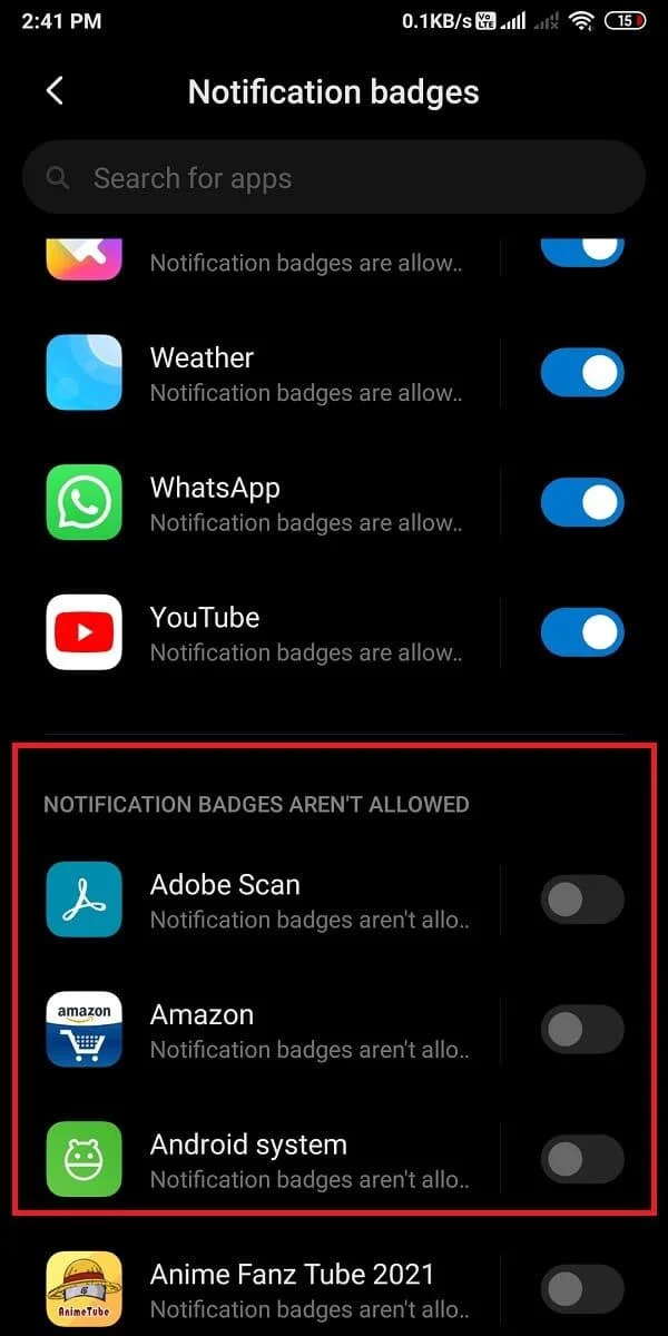 Androidでアプリアイコンバッジを有効または無効にする方法