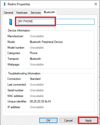 Bluetooth-apparaten hernoemen op Windows 10