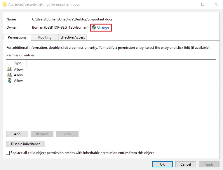 رفع خطای Failed to Enumerate Objects in Container در ویندوز 10