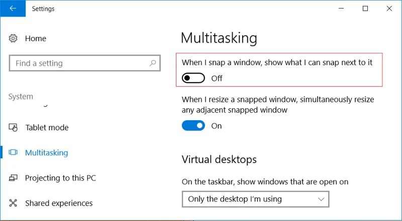 Schakel de knop Taakweergave uit in Windows 10