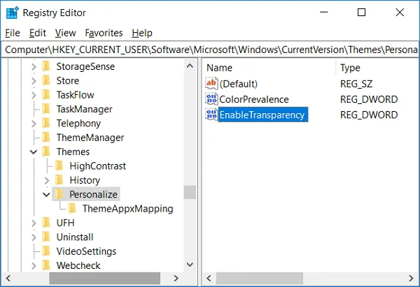 Transparantie-effecten in- of uitschakelen in Windows 10