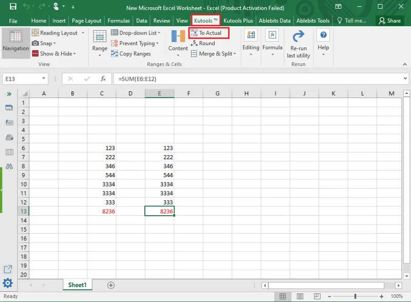 如何在 Excel 中復制和粘貼沒有公式的值