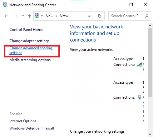 Reparar el uso compartido de archivos de Windows 10 que no funciona