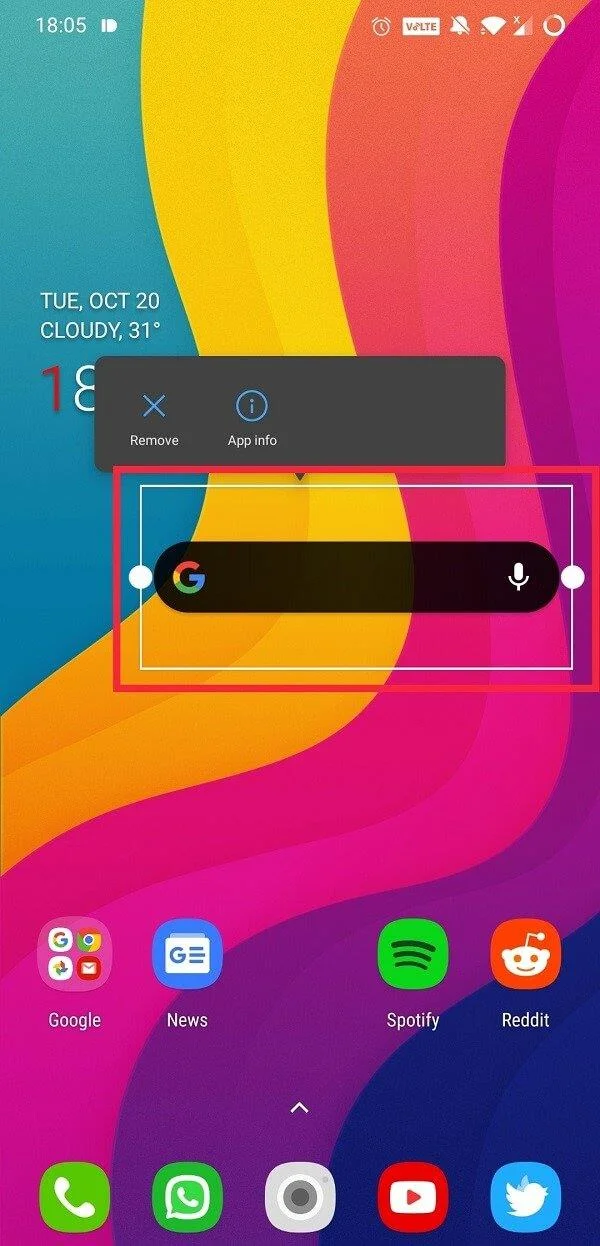 Cara Mendapatkan Kembali Bar Carian Google pada Skrin Utama Android