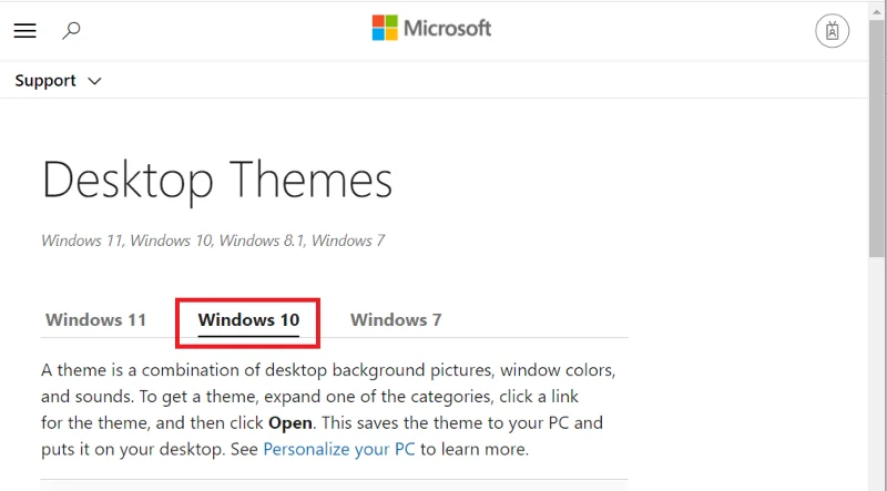 Thema's downloaden voor Windows 10