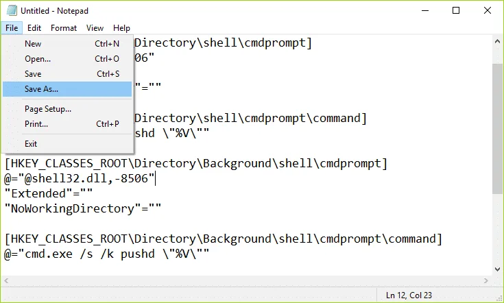 Gantikan PowerShell dengan Command Prompt dalam Menu Konteks dalam Windows 10